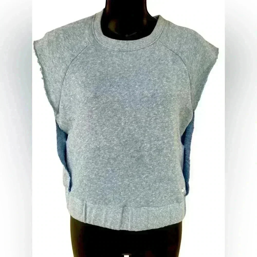 True Religion women’s crop active slit top color pale blue sz XS NWT